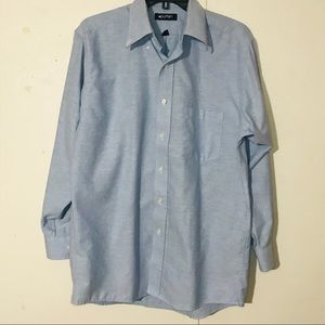 Puritan Long sleeve button up blue dress shirt